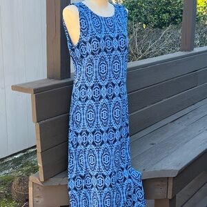 Tommy Hilfiger Blue Geometric Maxi Dress